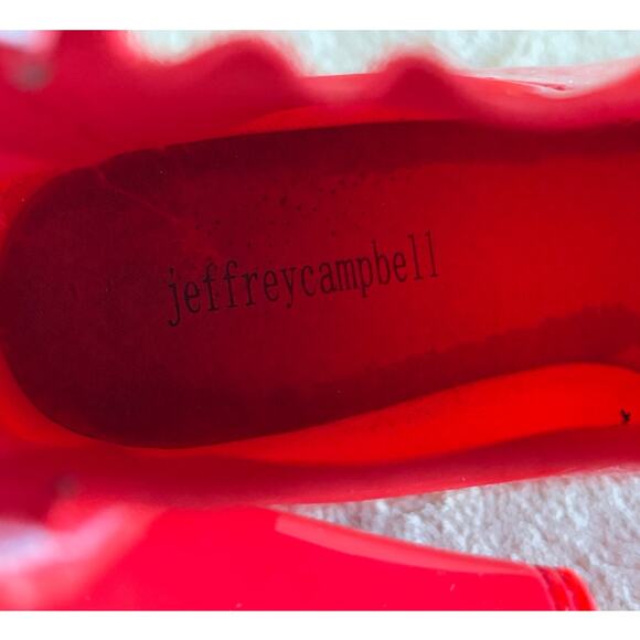 Jeffrey Campbell PVC Hurricane Platform Red Rain Boots Size 7 - Picture 3 of 10